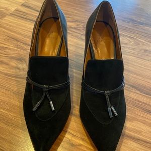 Black suede block heel size 61/2 barely worn